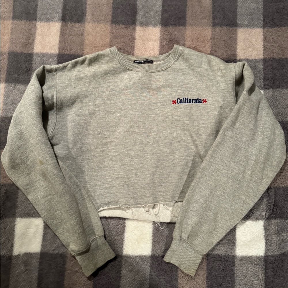 brandy melville cutoff crewneck sweatshirt